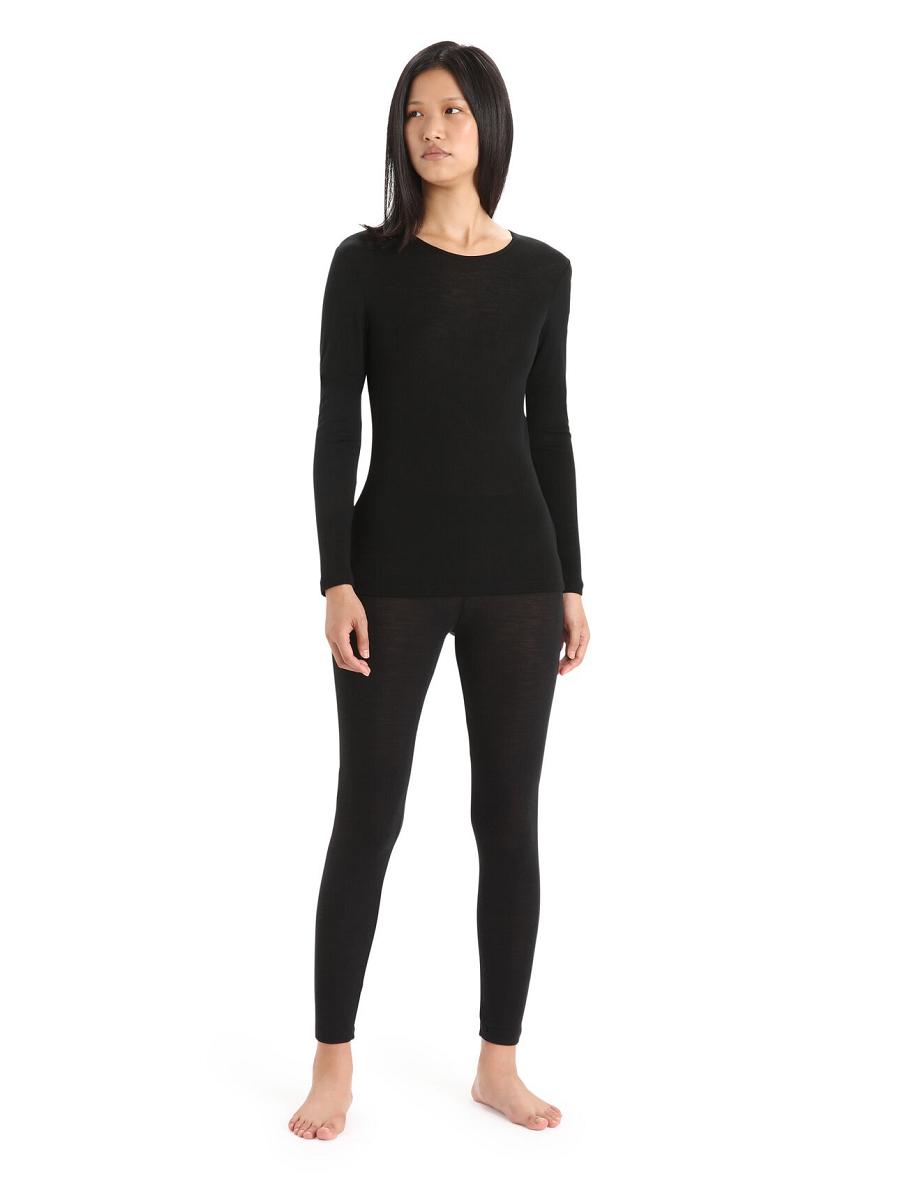 Icebreaker Merino 175 Everyday Thermal Naisten Leggingsit Mustat | FI 1545TCEV